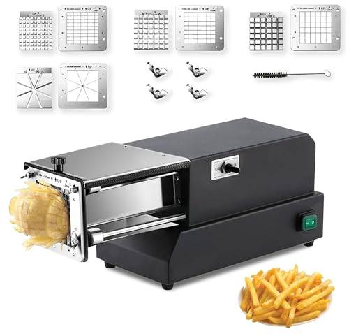 JKAVPPT Cortador Comercial de Patatas Fritas,Máquina cortadora Profesional de Patatas Fritas en cuña,Cortador eléctrico de Verduras,Cortador de Patatas Fritas de Acero Inoxidable for Patatas