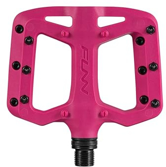 Funn Taipan S Cykelpedaler i Glasfiberförstärkt Termoplast med 9/16-tums CrMo-axlar och Skoningsvänliga Pinnar för MTB/BMX/Stad/Gravel Riding (Rosa)