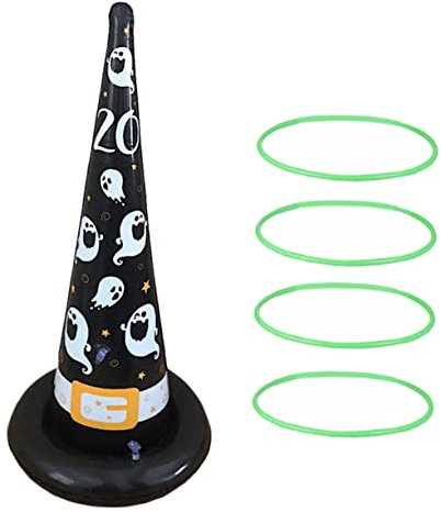 VANZACK 1satz Inflatable Witch Hat Toss Spiel Für Halloween Für Ringen Für Außenaktivitäten Und Geburtstagsfeiern