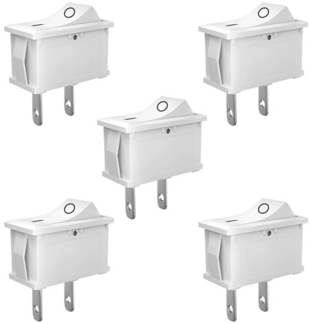 SCOOYUCK 5 Stücke Wippschalter, Mini SPST 10mm x 15mm 2 Polig ON/OFF 12V 24V 125V 250V Kippschalter, für Auto Boot Haushaltsgeräte