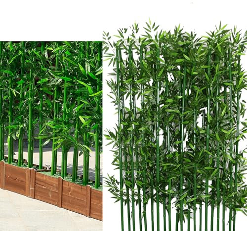 Große künstliche Bambuspflanzen und -bäume für drinnen und draußen, 3 Fuß 4 Fuß 5 Fuß 6 Fuß 6,5 Fuß hoher Kunstbambusseidenbaum, für Gartenzaun, Sichtschutz, Hofeingang (Farbe: 20 Stangen, G