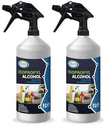 Isopropyl Alcohol 99.9% Pure | Lab Grade IPA | Isopropanol 2 X 1 Litre | Rubbing Alcohol for Cleaning and Disinfecting | Solvent for Electronics, Windows, Glass, Appliances