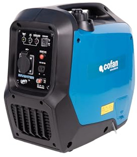 Cofan Generador de gasolina | 2kVA | Motor de 4 tiempos OHV | Generador inverter portátil | Autonomía de 4 horas | 79,7 cc