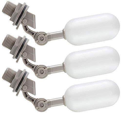 Boddceto 3-Piece Float Valve Set, 1/2-Inch Water Supply Pipe Float Valve with Adjusting Arm for Swimming Pool, Aquarium (Gray)