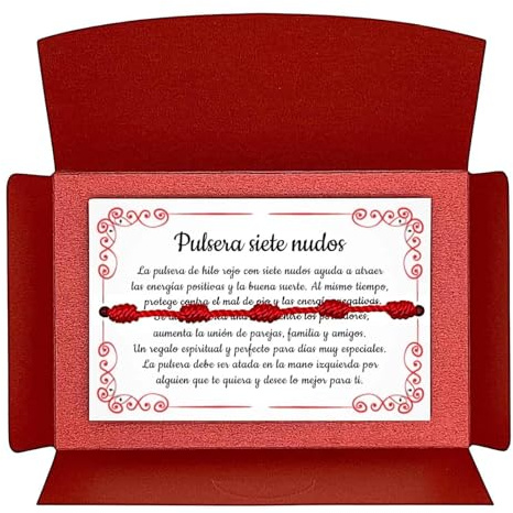 A BUENOS PRECIOS® - Bracciale 7 chakra con nodi rosso originale - Contro il malocchio - Filo rosso protezione energia negativa - Amuleto per la buona fortuna - Donna uomo bambini coppia amici