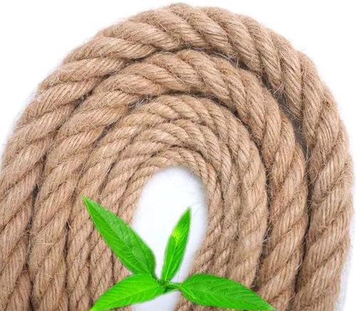 Tread star，Jute Rope ，Natural Garden Jute Twine Cord，Tug of War Rope, Barrier, Handrail, Made of (30mm-10M)