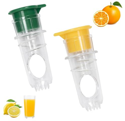 Exprimidor de limones, 2 unidades, exprimidor manual con tapa, exprimidor de limas de plástico sin BPA para limón, mandarina, naranja