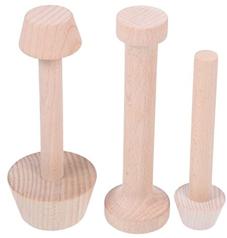 BEBEMOKO Wooden Egg Tart Molds Set Mini Egg Tart Moulds Double-Sided Tartlet Molds