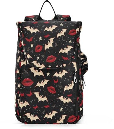 Amooorous Tennis-Rucksack für Erwachsene, großer Stauraum, Gothic-Stil, Dunkelheit, rote Lippen, 2 Tennisschläger, gepolsterter Rucksack für Tennis, Badminton, Racketball para raquetas de tennis