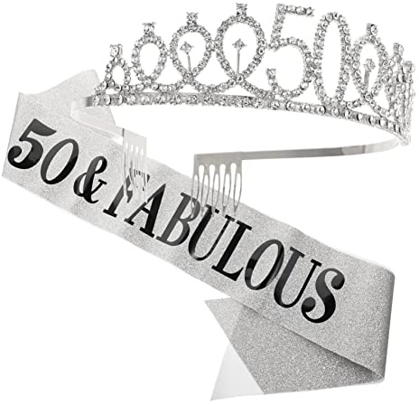PACKOVE 2pezzi Compleanno Fascia e Coroncina Per Festa Di Compleanno Elegante Di Decorazioni Con Cintura Etiqueta Per Celebrare Tuo Speciale