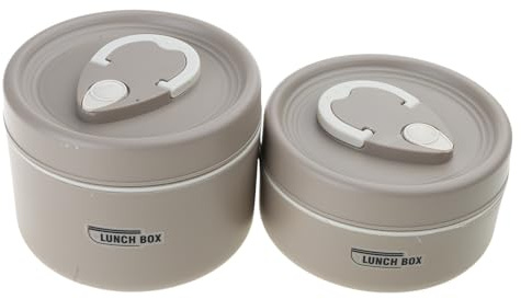 Dawutocap Juego de lonchera apilable para adultos, para comidas calientes, de acero inoxidable, con aislamiento