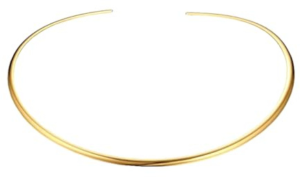 IMIKEYA Collana Choker rotonda dorata da donna, design minimalistico, elegante, accessorio alla moda, per feste e diario