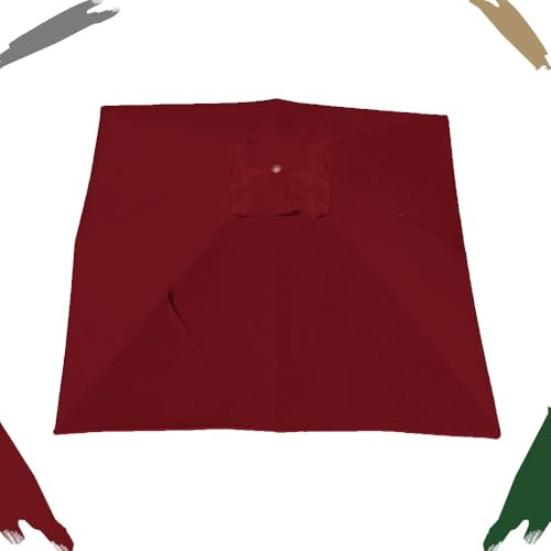 IMUNKT Telo Di Ricambio Per Ombrellone Rettangolare 2.5x2.5m 3x3m 4x3m Baldacchino Per Parasole Da Esterno A Sbalzo, 8 Stecche, Anti-UV Copertura Superiore(Burgundy,300x400cm/10x13ft)