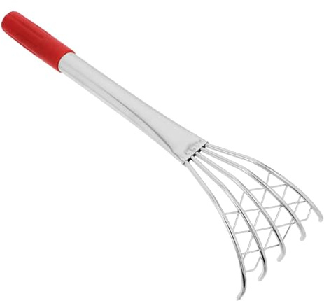 Milisten Rastrello da Spiaggia con Manico in Acciaio Inossidabile per Scavare Telline e Vongole Strumento Multifunzionale per Giardinaggio e Attività Outdoor Leggero e Riutilizzabile