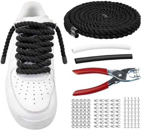 Endoto Cordones para Air Force 1 Shoe Laces Shoelaces | Gordos Gruesos Cuerda Cordón Con Accesorios DIY | Material: Algodón
