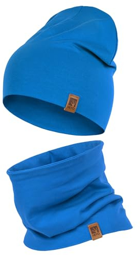 HEYO Kinder Set Beanie Mütze Schlauchschal Baumwolle Rundschal weich Mädchen Jungen Herbst Frühling Frühlingsset Herbstset