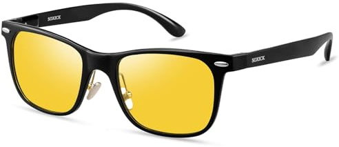 SOXICK Night Driving Glasses Men, Night Vision Glass for Driving Women Anti-glare Polarized Yellow Tinted(Yellow)