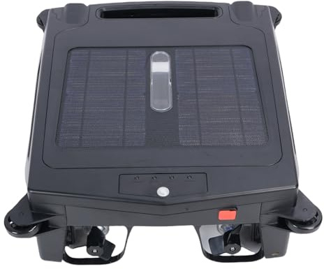 Depisuta Limpiador de Piscina robótico Solar, Limpiador automático Recargable de la Superficie de la Piscina robótica Skimmer con Almacenamiento de Basura de 3.4L, Tiempo de ejecución 5H (Enchufe