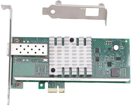 Jectse Tarjeta de Red 10G PCIE X1, Adaptador Ethernet de Fibra 10G SFP+ con Chip 82599, Soporte para Servidor VMware