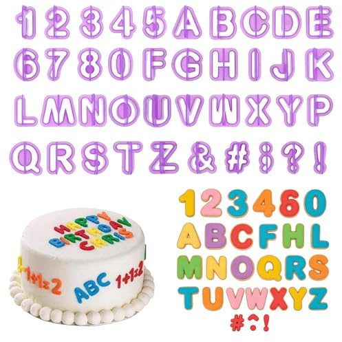 Emporte Piece Lettre Alphabet,40 PCS Décorer la pâte à Sucre Tampon en Alphabet pour Fondant pour Décorer les Gâteaux Accessoires