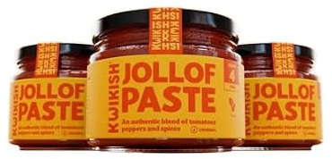 Kwikish Jollof Paste, Authentic West African, Ready-to-Use, Natural, Vegan Cooking Base, Tomato, Pepper, Herbs, Garlic & Ginger Paste for Jollof Rice, Stews, Pasta, Marinades & Sandwiches, Pack of 3