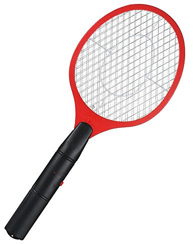 Bug Zapper Battery Operated Electronic Fly Swatter Insects Handheld Electric Bat Mosquito Insect Wasp Zapper Killer for Indoor Outdoor Travel Camping (Red)
