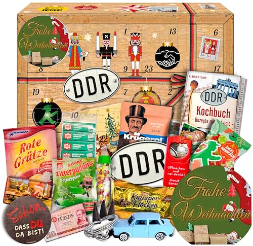 Adventskalender Ostalgie - Weihnachtskalender mit Schokolade Weihnacht Kalender DDR 2025 – Frohe-Weihnachten
