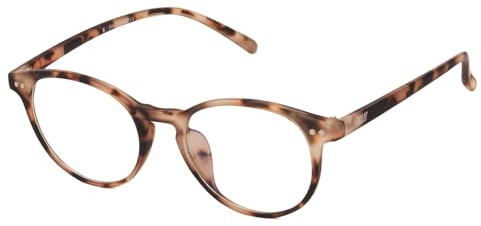 Kiss WAVE Lunettes de Vue Homme Femme – Verres Transparents & Anti Lumière Bleue pour PC, TV, Travail & Gaming – Protection UV – Monture Ronde & Détails Vintage pour un Look Élégant