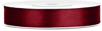 Satinband Dunkelrot 12mm x 25 Meter – elegantes Schleifenband | Geschenkband & Dekoband Bordeaux/Weinrot – Für Geschenkverpackung, Weihnachten, Hochzeit & Deko – Reißfest