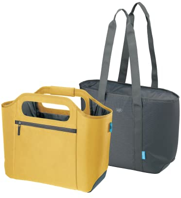 alfi ISO Bag 2in1 23 Liter, misted Yellow, Thermo-Kühltasche aus Polyester mit extra Tragetasche, isolierte Einkaufstasche für Einkäufe, Schwimmbad, Sauna, Isoliertasche, flexibel, auswaschbar