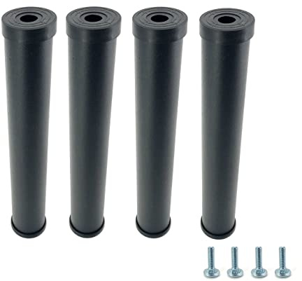 Soluko - Set 4 Piedi per Rete a Doghe Gambe Letto Universali in Acciaio Resistente con Gomma Anti Graffio e Anti Scivolo (26 cm)