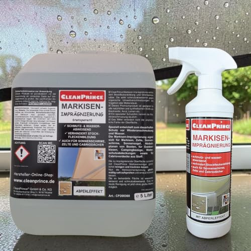 5,5 Litro cleanprince Impermeabilizzazione-Tendone Impregnazione Tende Parasole Tettoie Tende Ombrelli Campeggio Tende Ombrelli Tenda da Sole Piano Umidità Impregnanti