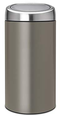 Brabantia Pattumiera in acciaio, platino, 2 x 20 l