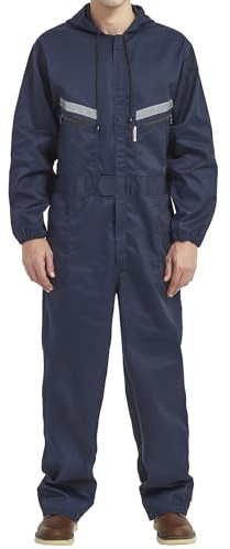Yukirtiq Herr arbetsoveraller, overall, med dragkedja, många fickor, värmesekniker, overall, marinblå, S