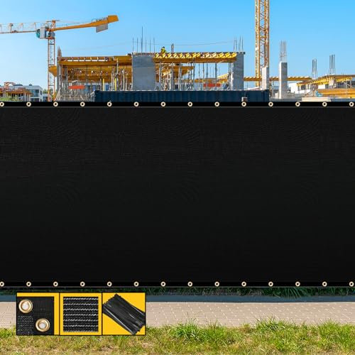 SHADESPEARE 8' x 50' Black Fence Privacy Screen,with Bindings & Grommets,Heavy Duty for Gardens,Backyard,Patio,Tennis Court,Pool,Construction Project, We Make Custom Sizes