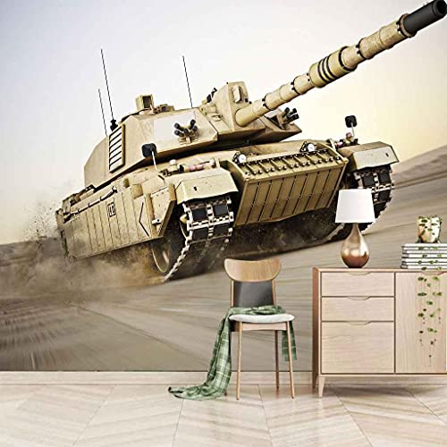 FVGKYS Wandbilder Schlafzimmer Erwachsene Kinder Tapete Plakate 3D Grüner Panzer Selbstklebend Wandgemälde Wandtattoo Kunst Dekoration Für Wohnzimmer Küche Wanddekoration 350x256cm