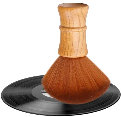 Tertullus Vinyl Records Cleaner Brush, Fine Fiber Anti Static Record Brush Wooden Vinyl LP CD Dust Remover Accessories