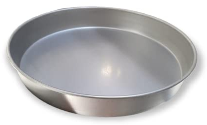 Fornoservice - Tortiera tonda per pizza e focaccia in lamiera alluminata (LS) Professionale, Altezza 4,5 cm (Ø 34 cm)
