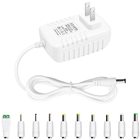 Arkare Fuente de alimentación de 12 V 2 A 24 W Adaptador CA/CC Cargador de pared Cable de alimentación de repuesto AC 100V-240V a DC 12Volt 2A 1.5A 1A Convertidor para cámara de seguridad BT Altavoz