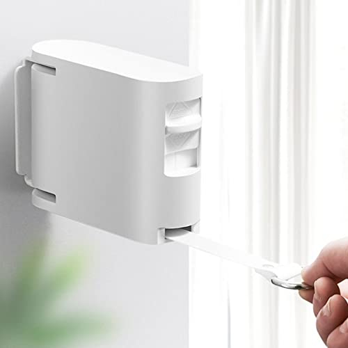 Wäscheleine Einziehbare, Verstellbares Ausziehbar Wäscheständer für Innenbereich, Wandmontage Trocknen von Kleidung, Unsichtbare Wäscheleine Für Badezimmer Balkon für Drinnen und Draußen (Weiß)