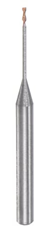 sourcing map VHM Schaftfräser 1 mm, 2 Zähne Klingenlänge 20 mm Titanbeschichtet-Beschichtung CNC Fräser für Edelstahl, Verbundwerkstoffe und Legierungen