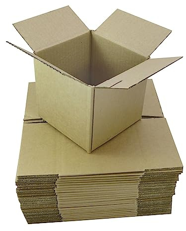 5 x Cube Cardboard Boxes for Shipping and Storage Size 8 x 8 x 8 / 200 x 200 x 200mm | Durable and Ecofriendly | Gifts Jewelry and Accessories Packaging Postal Parcel Mailing Boxes