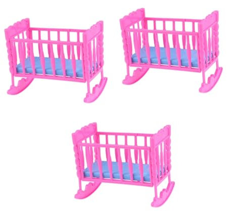 Toyvian Kinderspielzeug 3st Babypuppen-krippenspielzeug Miniaturbaby Babybett Spielzeug Vortäuschen Spielen Bett Spielzeug Spielzeuge Babybett Spielset Vorgeben Kind Mädchen