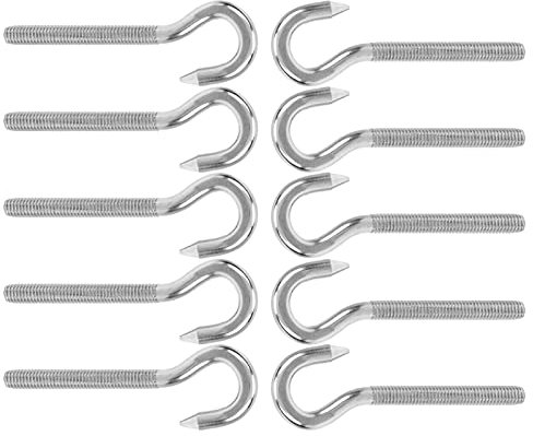 Pssopp Edelstahl-Tassenhaken mit hoher Härte für chemische Industrie-Ausrüstung, 10 Stück Schraubhaken für mechanische Anwendungen (M6)