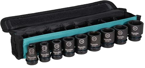 Makita E-16601 - Juego de llaves de impacto (8 piezas, 1/2), color negro