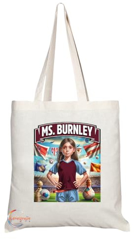 Coralgraph Inc TB1619 Ms Burnley Footie Fan Lady Girl Tote Bag - Eco-Friendly, Stylish, Long Handled, Perfect Novelty Gift