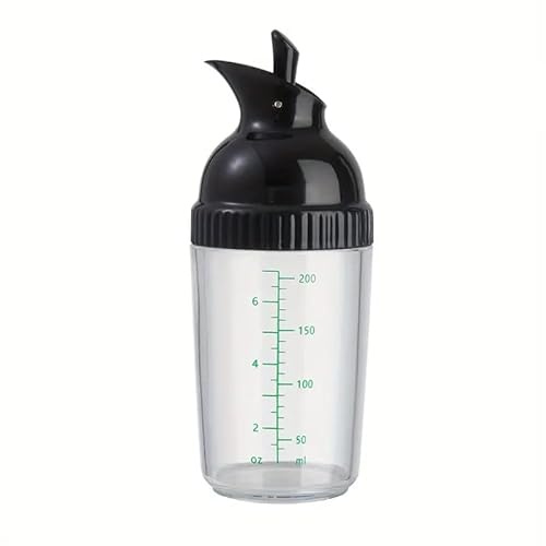 GFZYLQ Salad Dressing Shaker Container, Pour Spout, LeakprooF, Dishwasher Safe, Homemade Oil and Vinegar Salad Dressing Bottle Mixer Dispenser (Black)