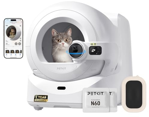 PETKIT PUROBOT ULTRA Self Cleaning Cat Litter Tray with AI Camera, Facial Recognition & Health Monitor, App & Odour Control, Touch-free Waste Packing, Automatic Litter Box for Multiple Cats