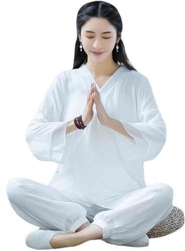 DAYKET Tai Chi Uniform Women Martial Arts Sets Chinese Traditional Apparel Shaolin Kung Fu Wing Chun Taekwondo Cotton and Linen Training Clothes