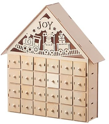 Adventskalender 2024 - Geschenkbox mit Schublade - Adventskalender Frauen mit 24 Fach - Adventskalender Tischkalender 2024 - Sprüche Adventskalender - Weihnachtsdeko (C)